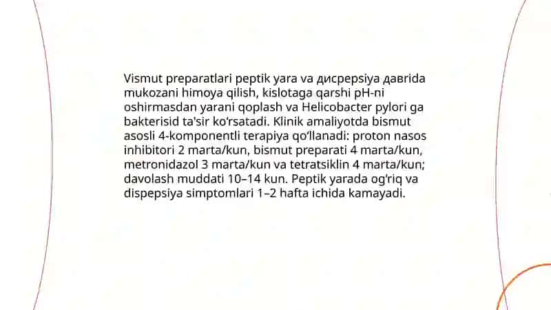 Vismut-3 kationini tibbiyotda qoʻllanilishi va analitik reaksiyalari 4