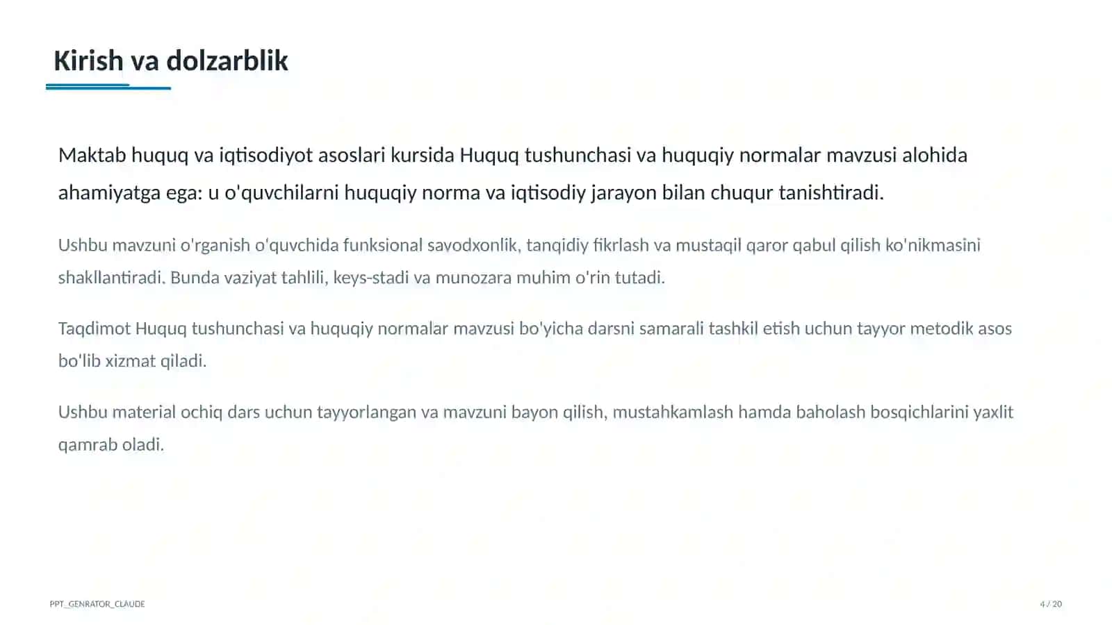 Huquq tushunchasi va huquqiy normalar (9-sinf) 4