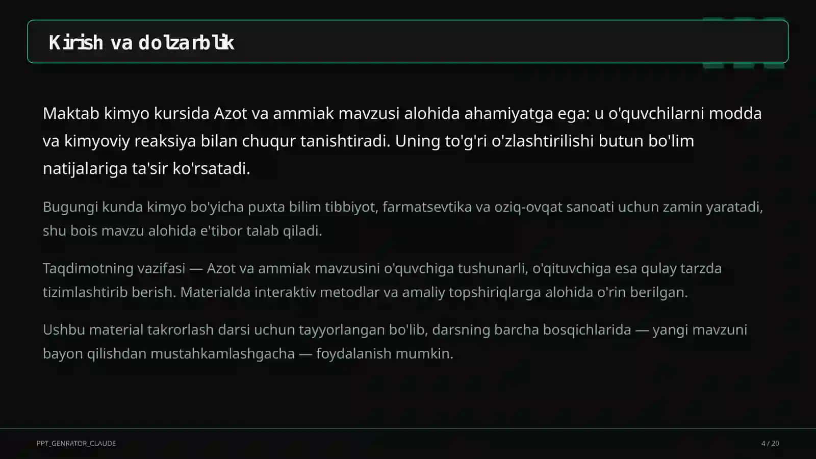 Azot va ammiak (9-sinf) 4