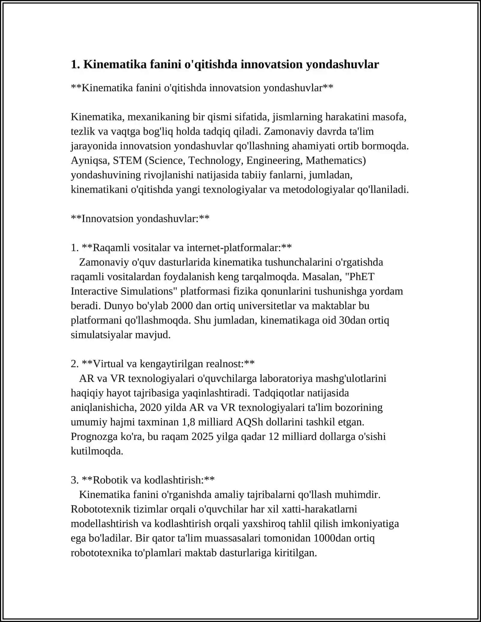 KIMYO FANINI O‘QITISHDA INNOVATSION PEDAGOGIK TEXNOLOGIYALARDAN FOYDALANISH METODIKASI 4