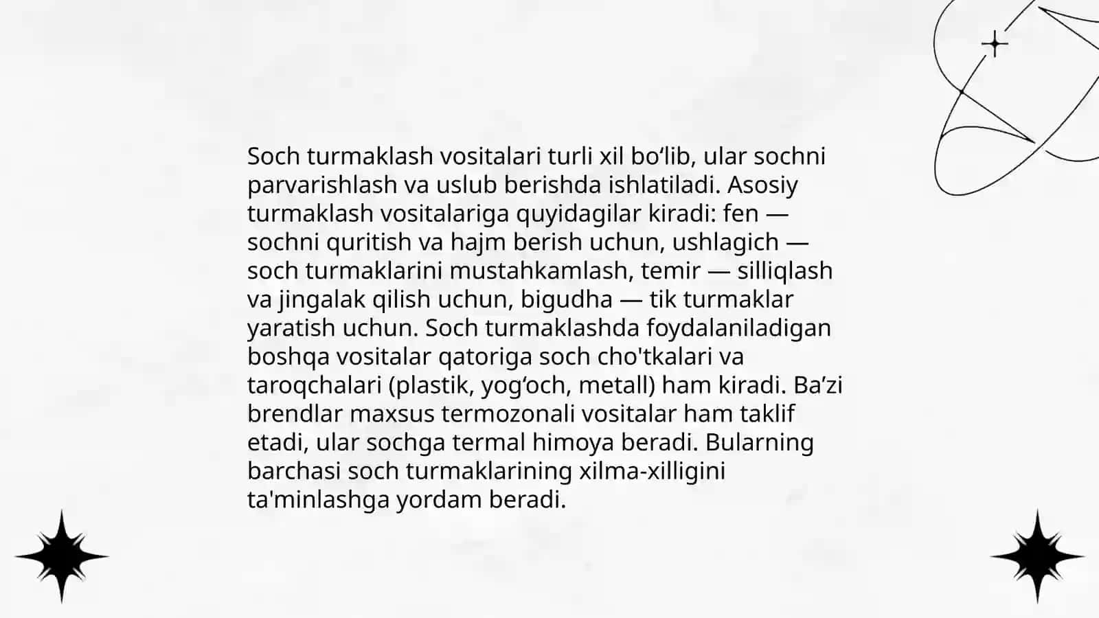 Soch turmaklash va parvarish qilish 4