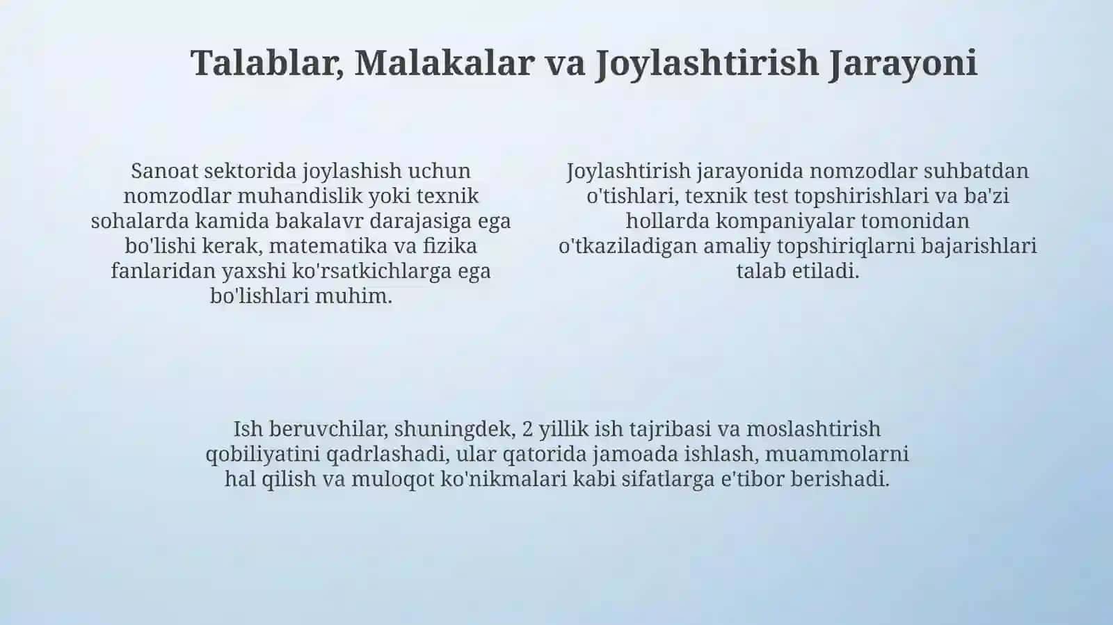 Sanoat Sektoriga Joylashtirish 4