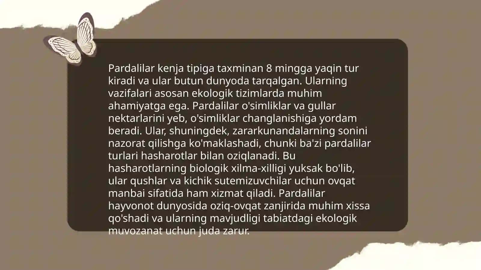 Pardalilar yoki lichinkaxordalilar kenja tip vakillarining klassifikatsiyasi,tuzulishi va ko'payishi xususiyatlari 4