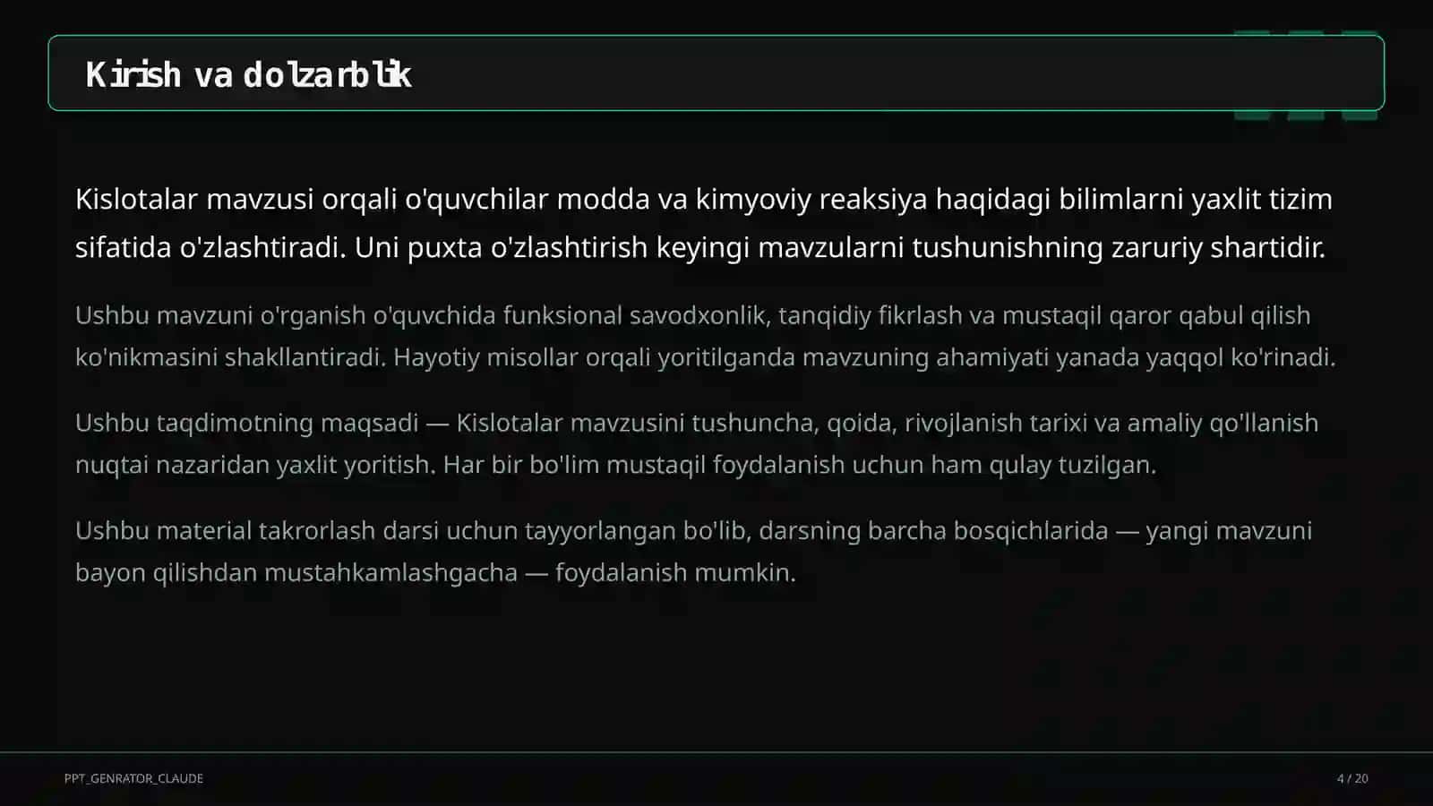 Kislotalar (8-sinf) 4