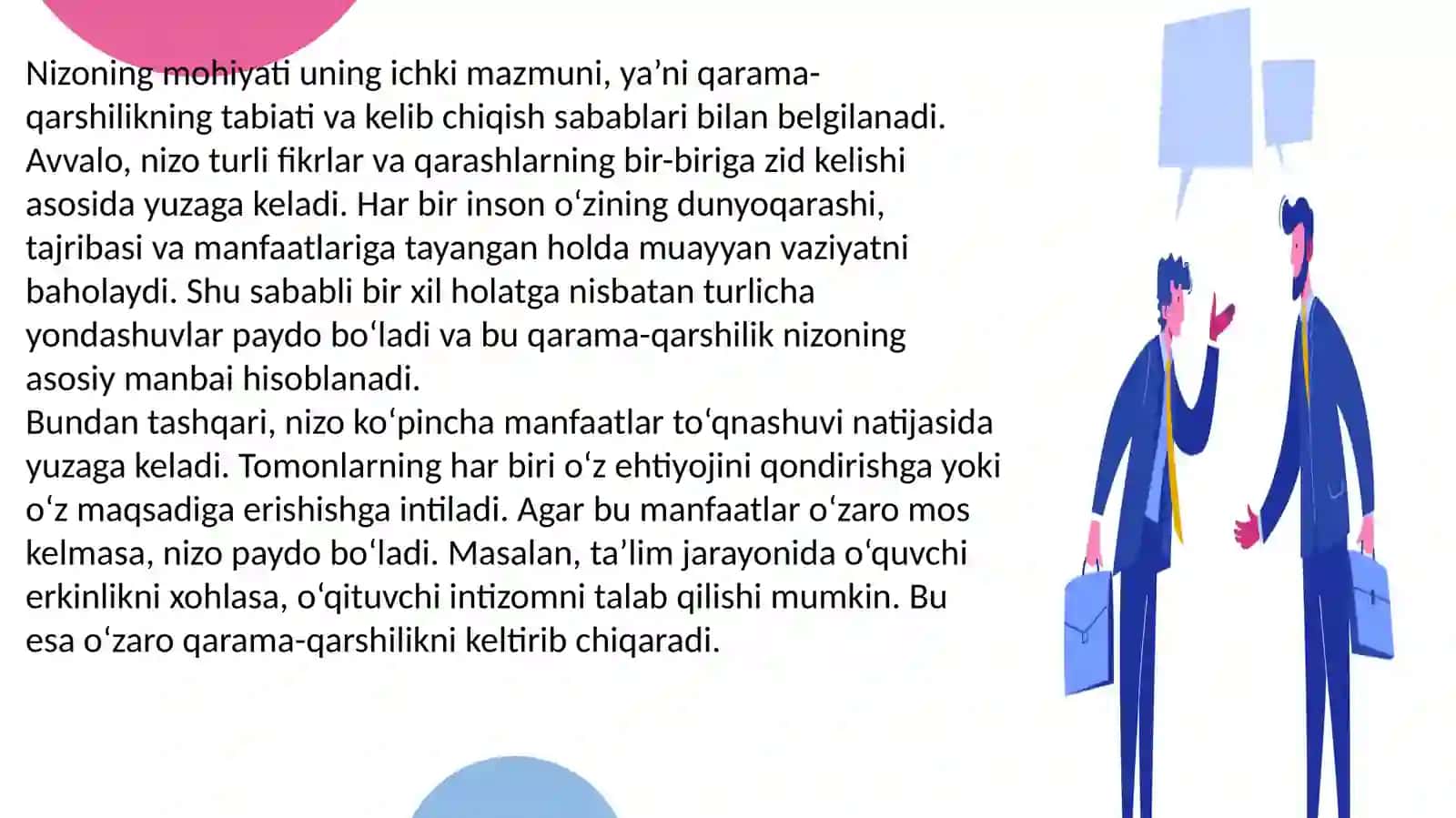 Nizo,uning mazmuni va turlari 4