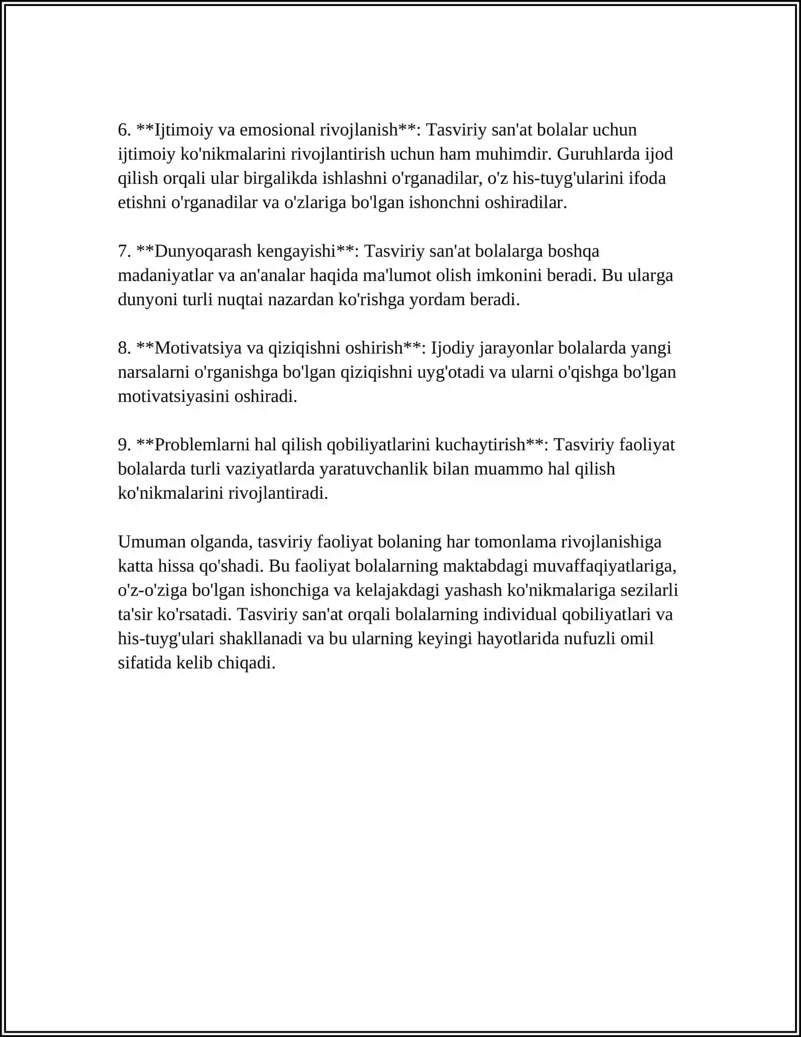 TASVIRIY FAOLIYAT MASHGʻULOTLARIDA BOLALARNI MAKTABGACHA TAYYORLASH 4