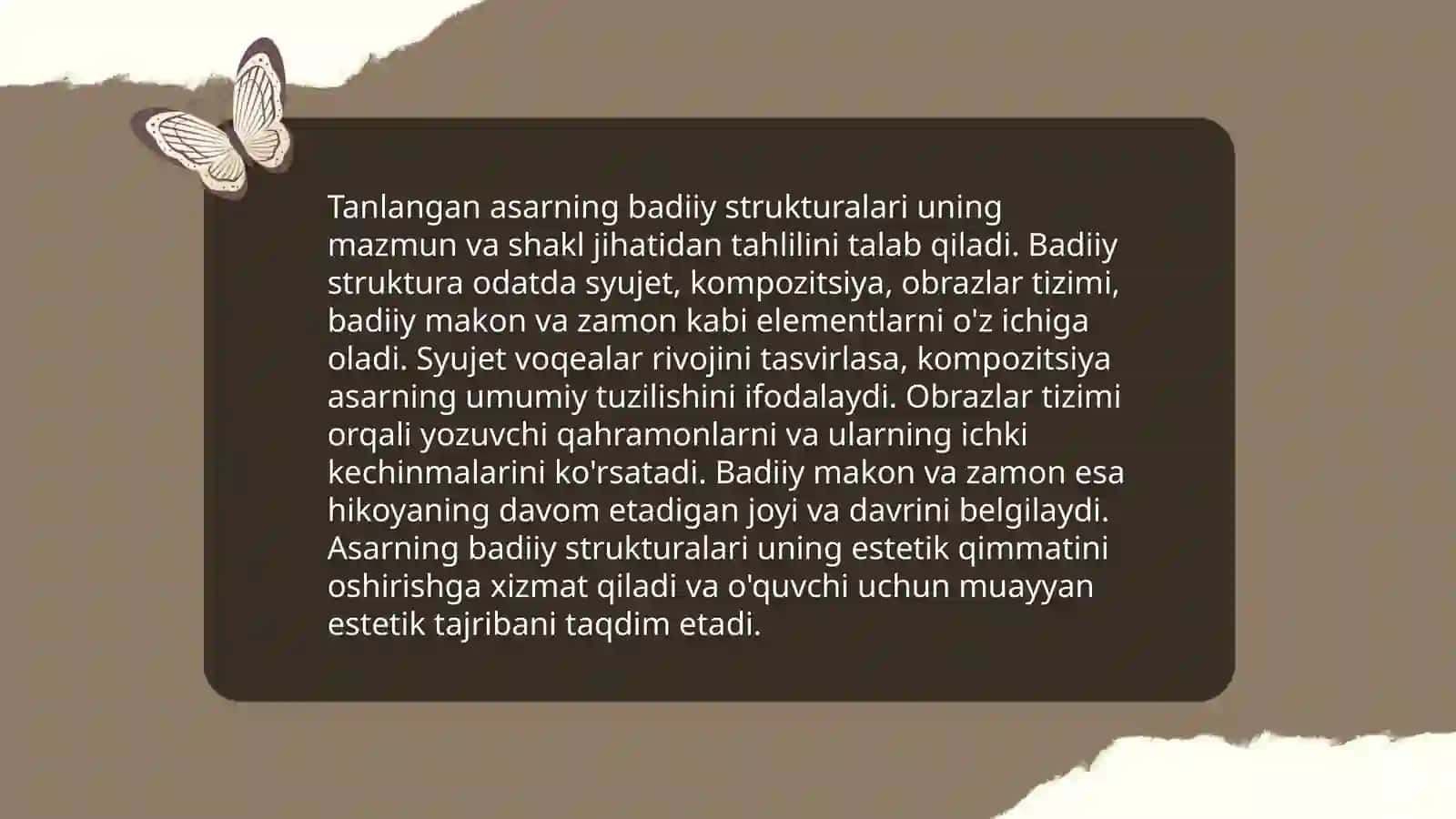 Tanlangan badiiy asarlarni estetik-g'oyaviy jihatdan tahlil qilish 4