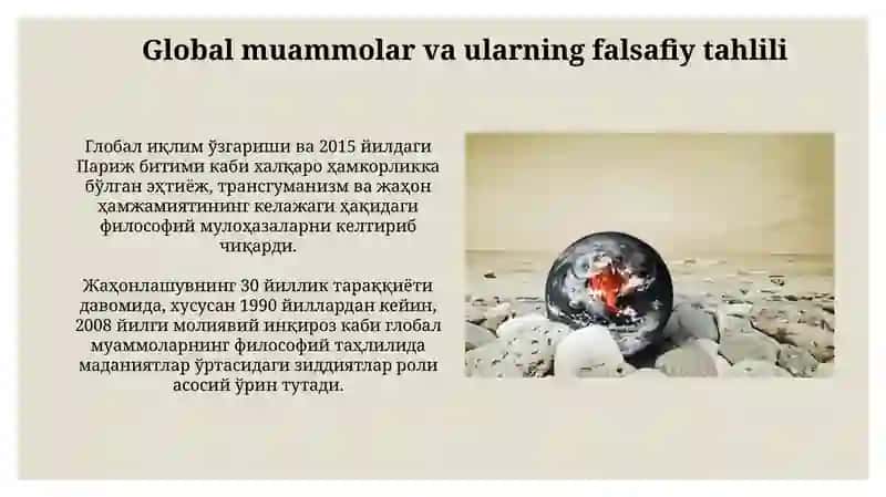 Globalizatsiya va kelajak falsafasi 4