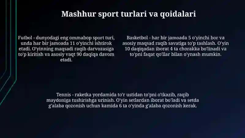 Sport oʻyinlari 4