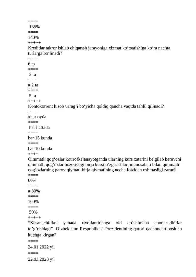 bank ishi test yangi yakuniy test2026 4