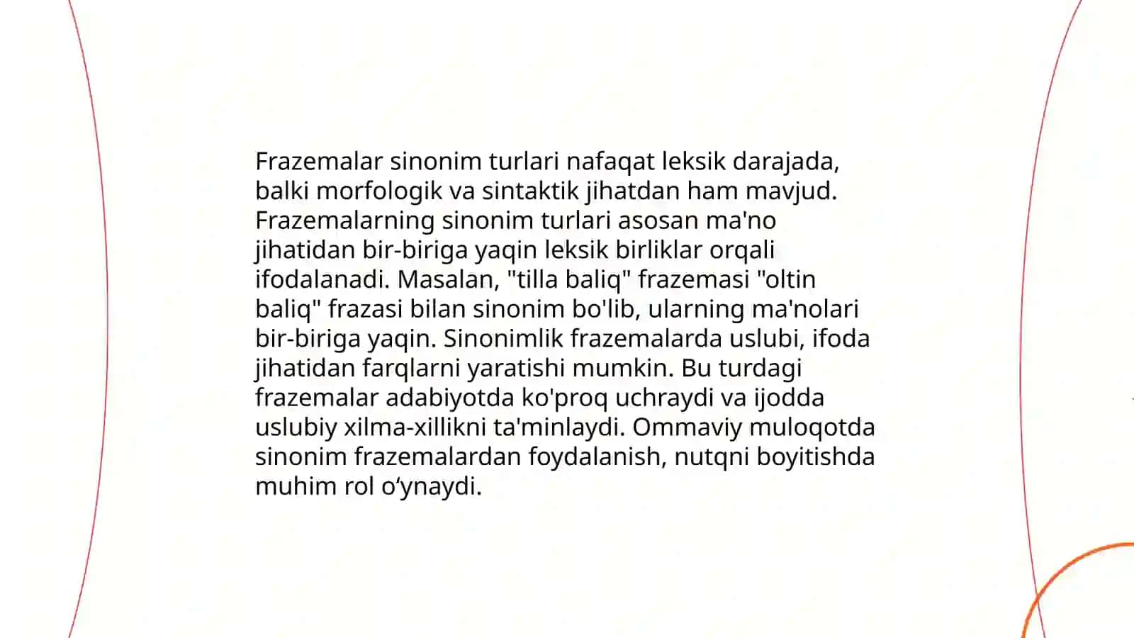 Frazemalarning semantik turlari: omonim,sinonim, antonimlar 4