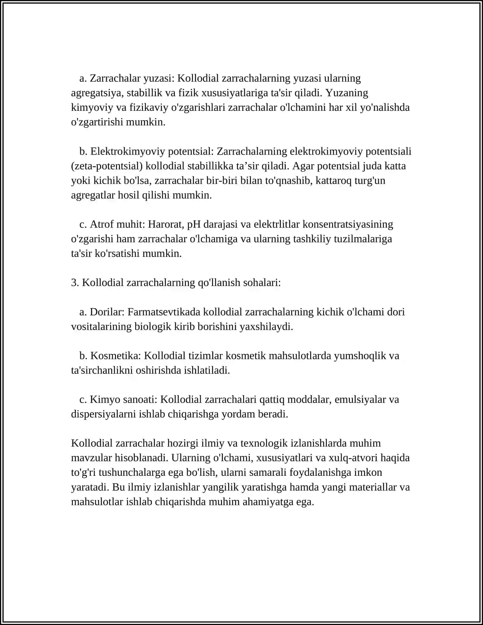 KOLLOIDLARNING OLINISHI VA XOSSALARI 4