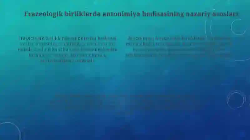 Frazeologik birliklarda antonimiya hodisasi 4