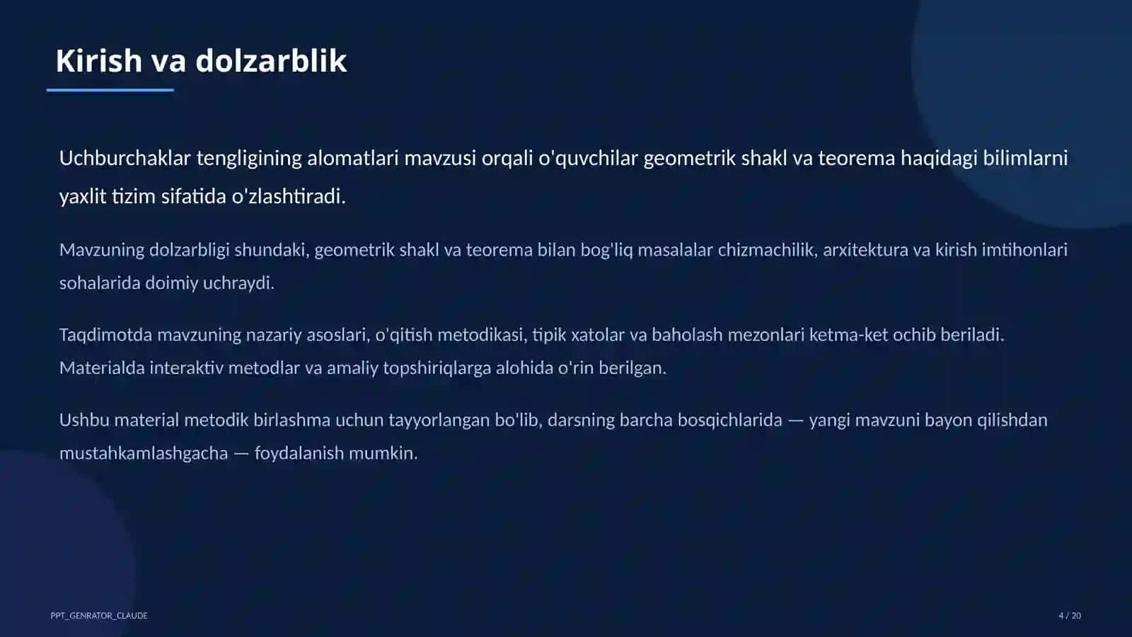 Uchburchaklar tengligining alomatlari (7-sinf) 4