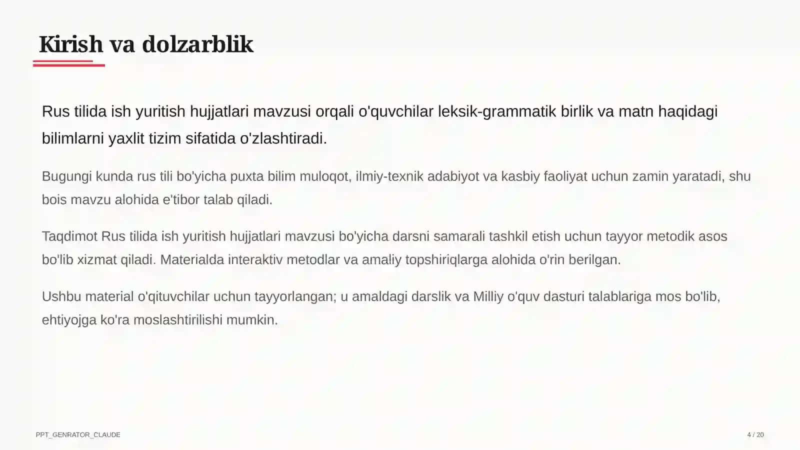 Rus tilida ish yuritish hujjatlari (10-sinf) 4