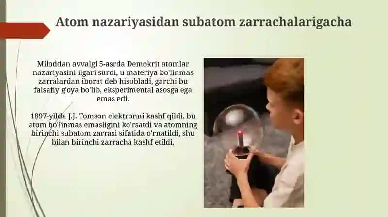 Elementar zarrachalarning paydo bo'lish tarixi 4