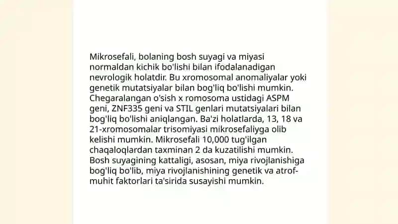 Mikrosefali kasalligi biologiyasi 4