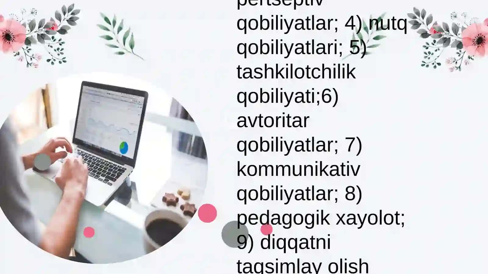 Pedagogik qobiliyatning turlari va ularning tavsifi 4