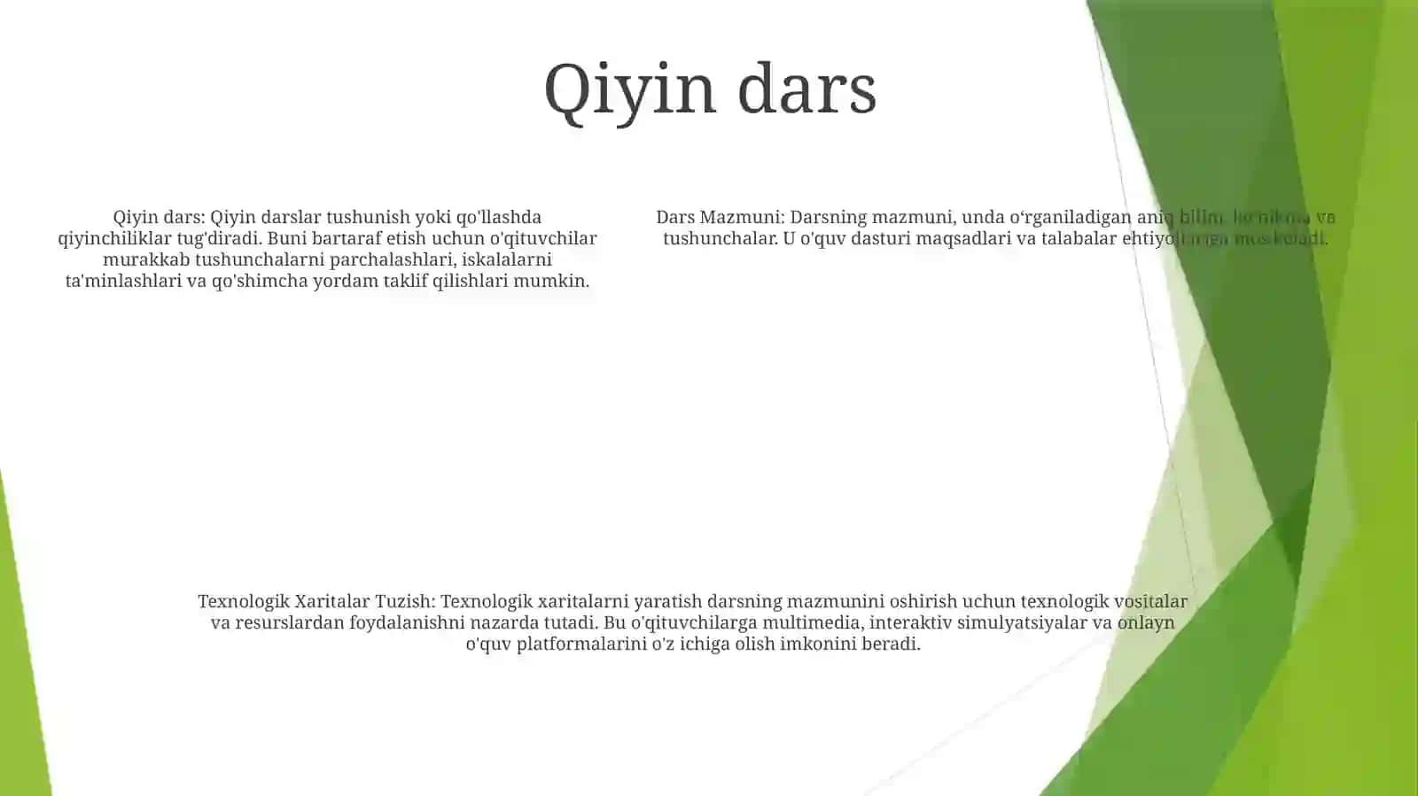 Dars va uning mazmuni 4