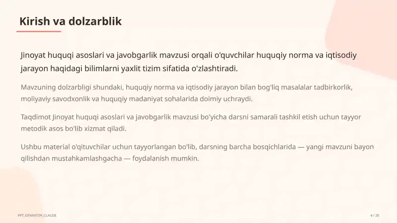 Jinoyat huquqi asoslari va javobgarlik (10-sinf) 4