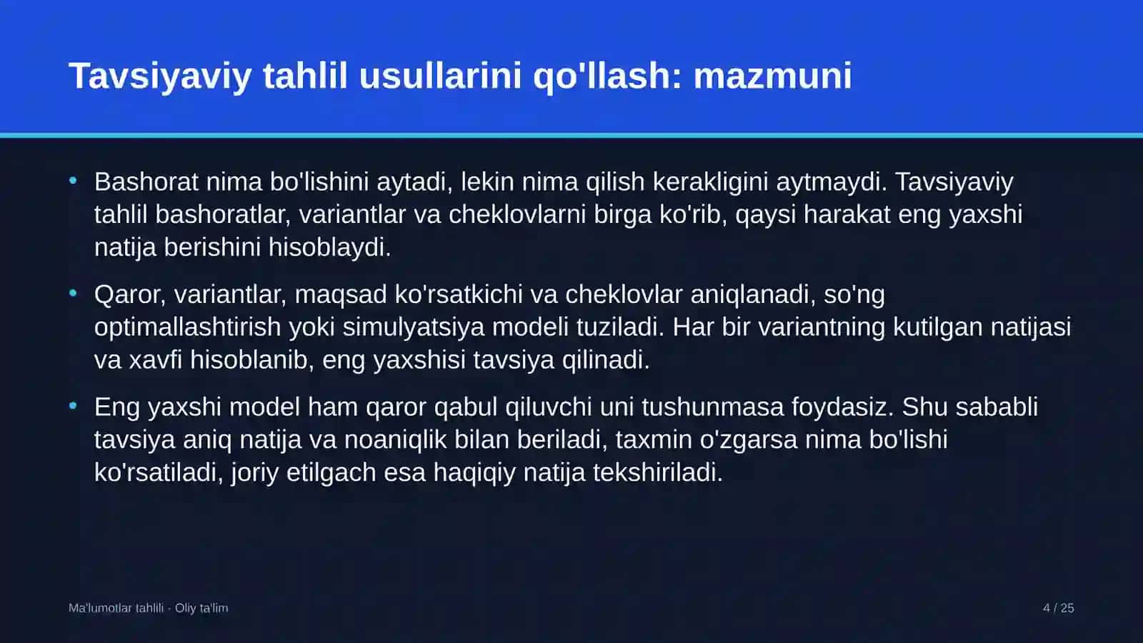 Ko'p qavatli uylar qurilishida tavsiyaviy tahlil usullarini qo'llash 4