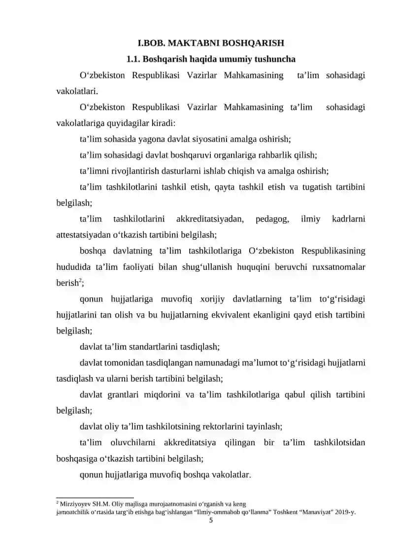 MAKTABNI BOSHQARISH VA UNGA RAHBARLIK QILISHNING QONUN QOIDALARI 4