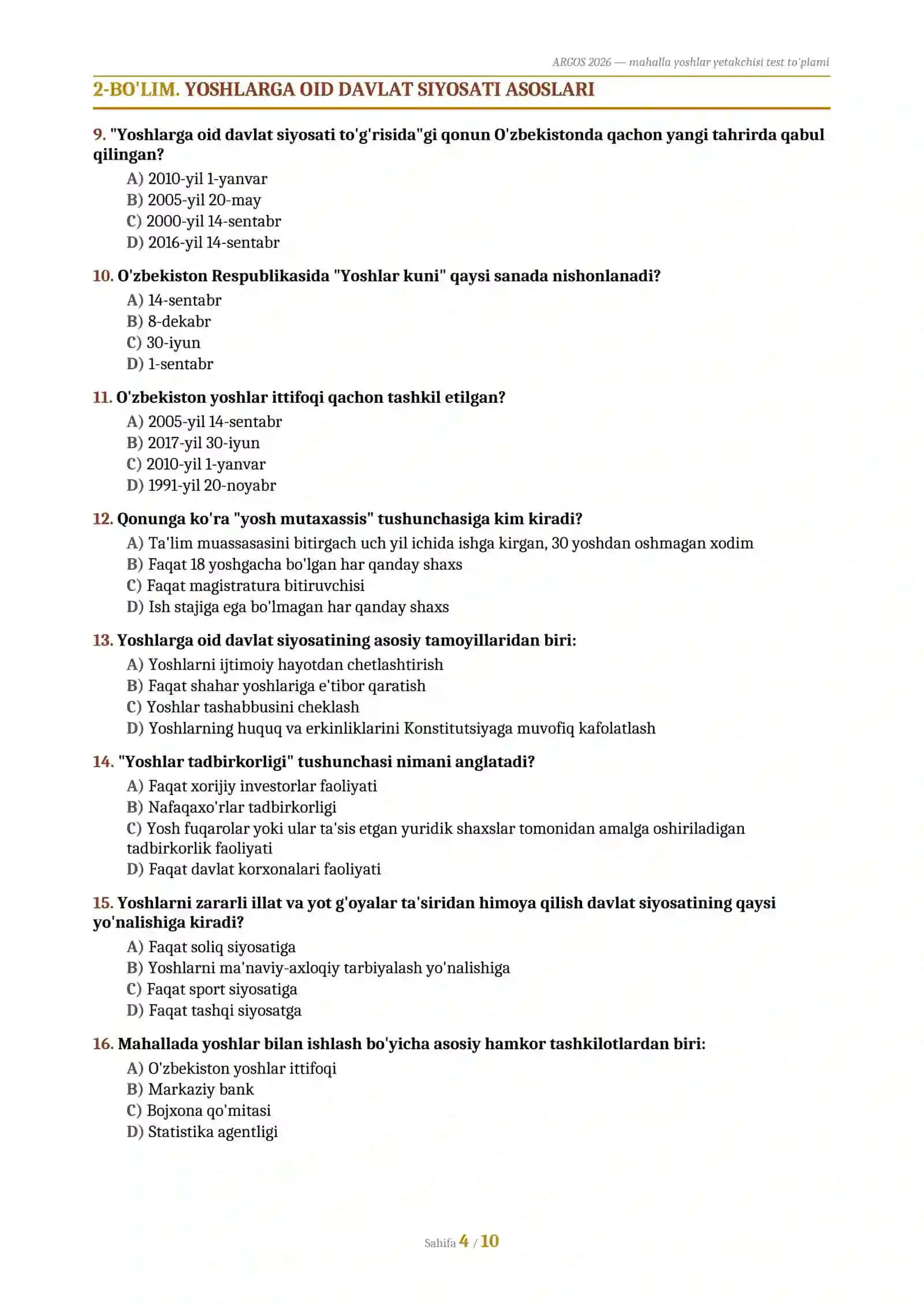 agros mahalla yoshlar yetakchisi test 4