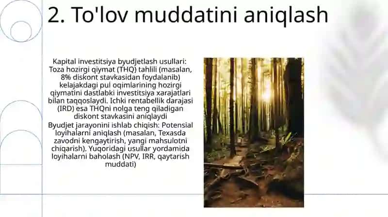 Kapital qòyilmalar budjetini ishlab chiqish 4