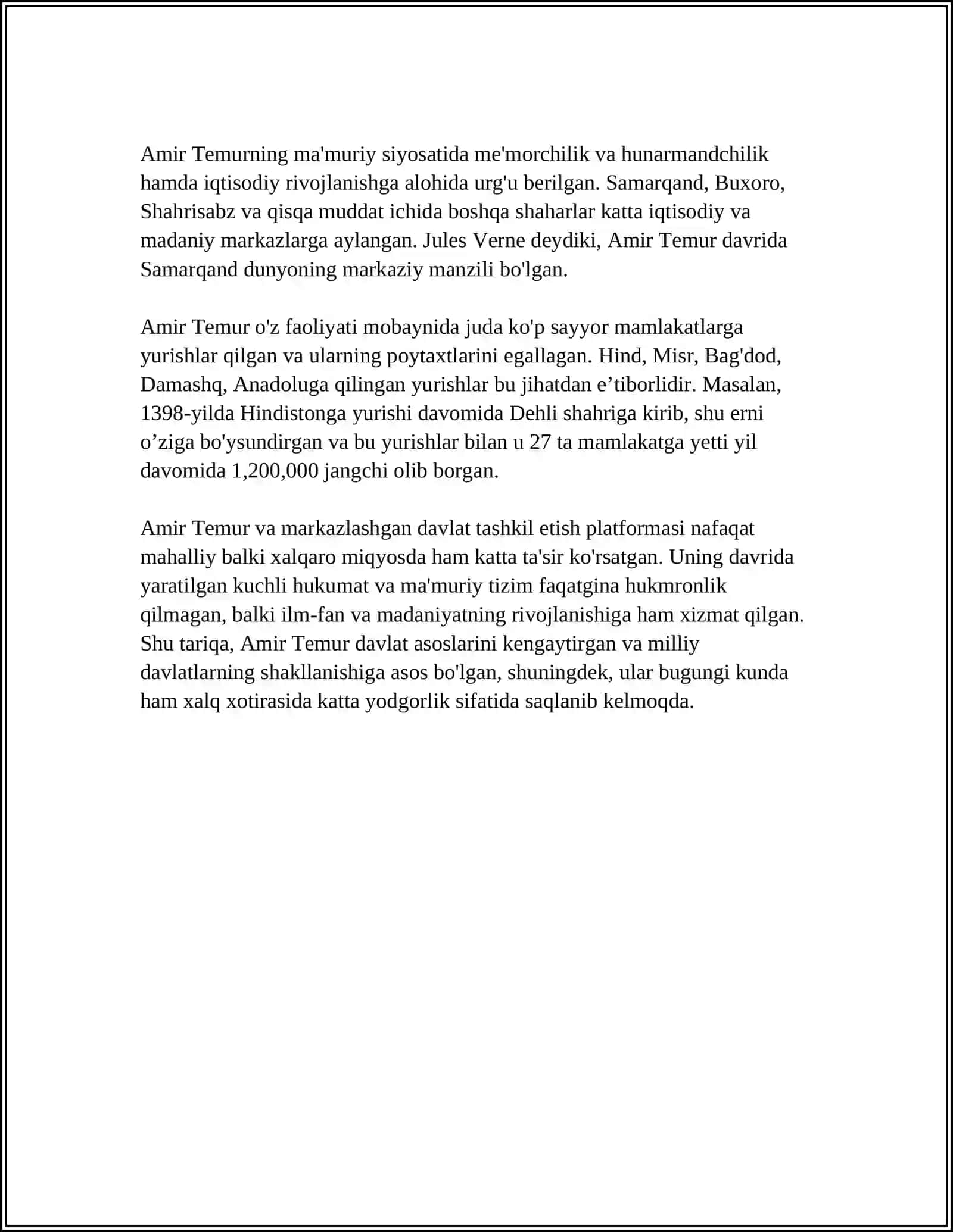 AMIR TEMUR MUAYYAN DAVLAT TUZISH YO'LIDA 4