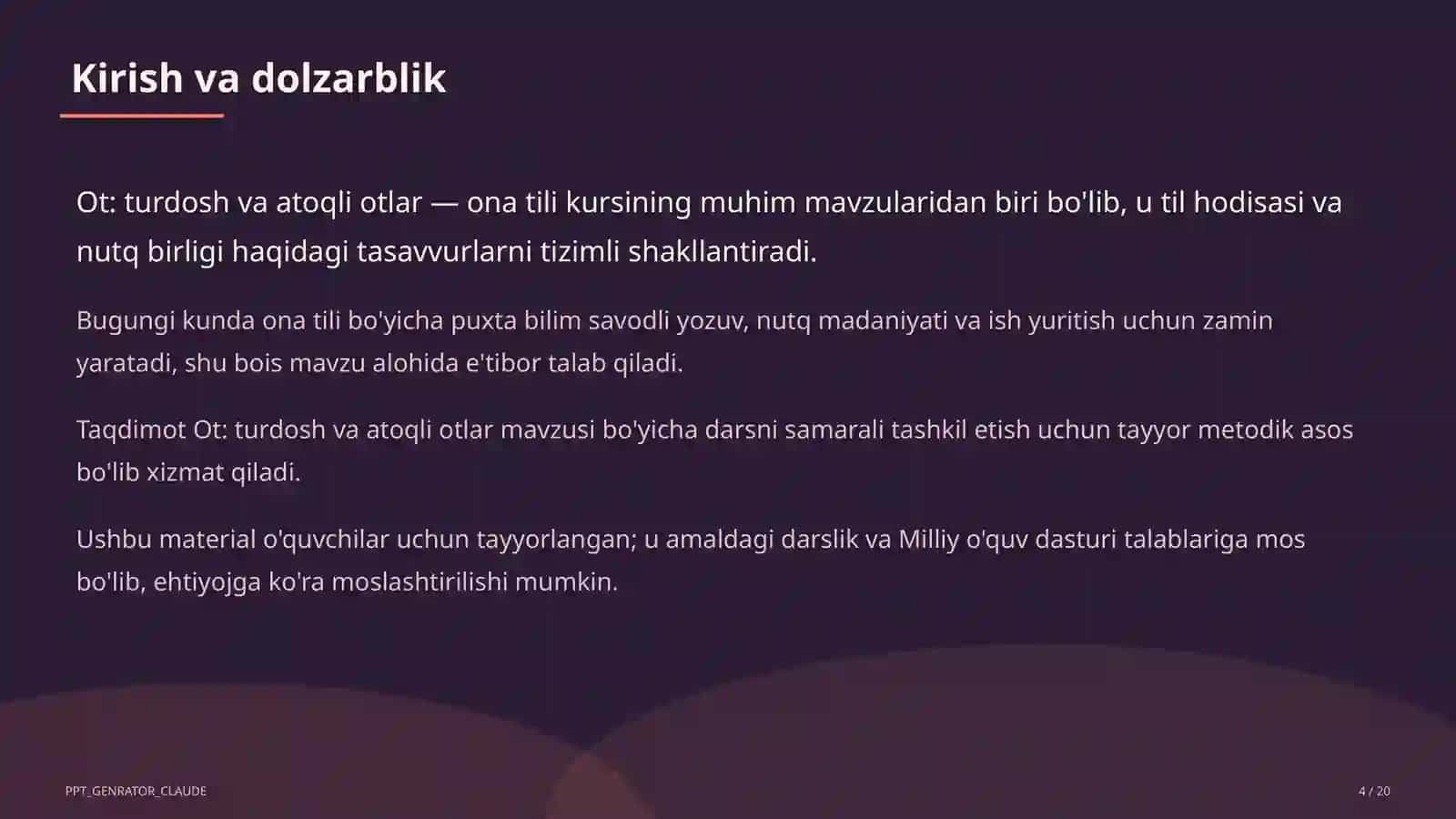 Ona tili (5-11) — o'quvchilar uchun 4