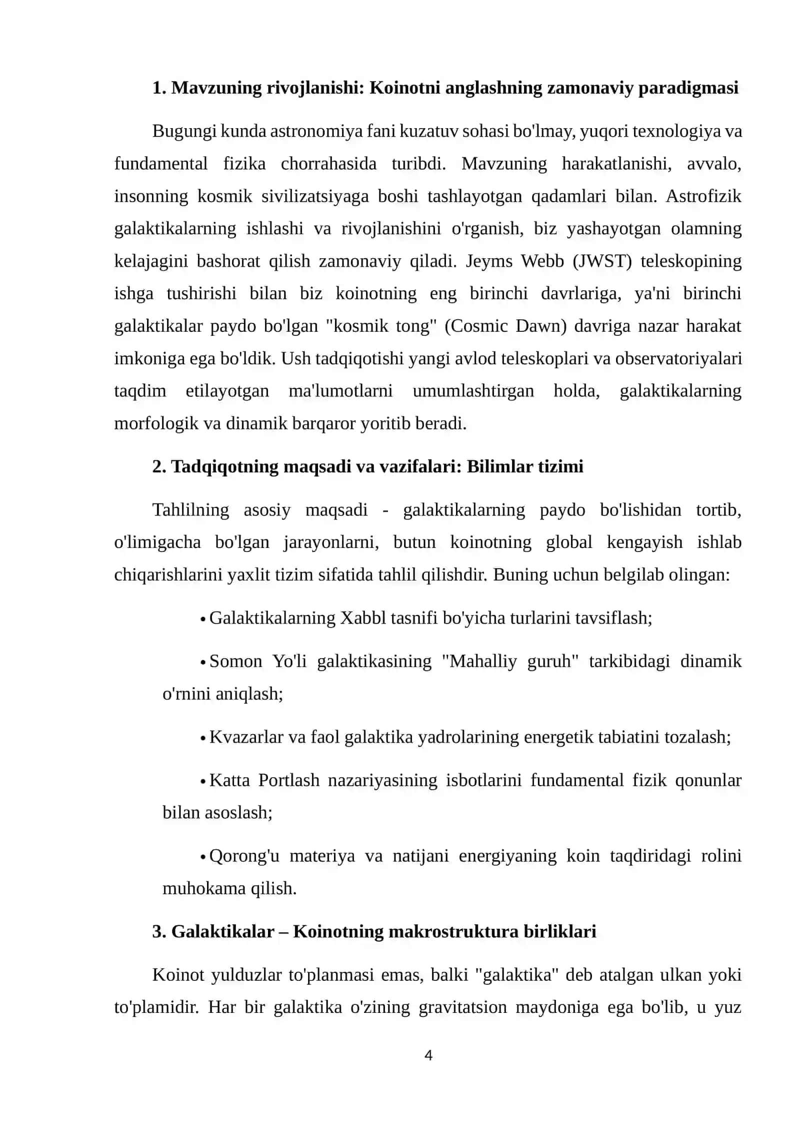 Gallaktikalar va koinotning kengayishi haqida zamonaviy qarashlarni o’rganish 4