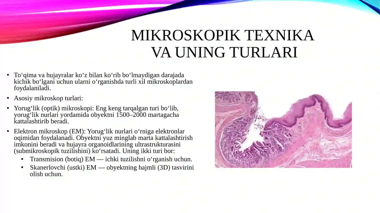 Gistologiya faniga kirish. Mikroskopik texnika 4