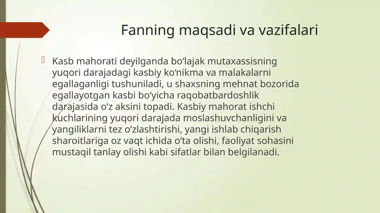 Kasbiy pedagogika fan sifatida ma'ruzalar 4