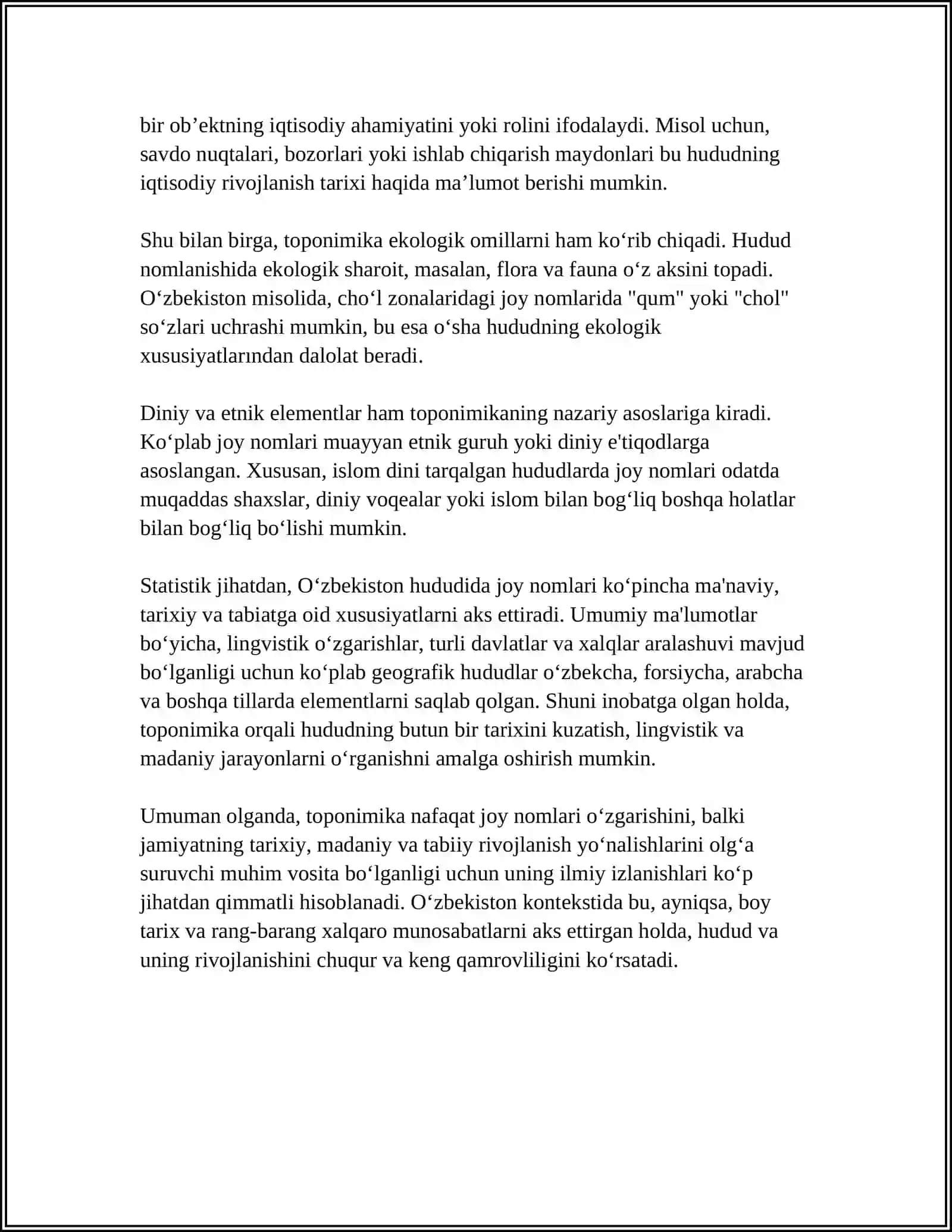 GEOGRAFIYA DARSLARIDA TOPONOMIK MALUMOTLARDAN FOYDALANISH 4