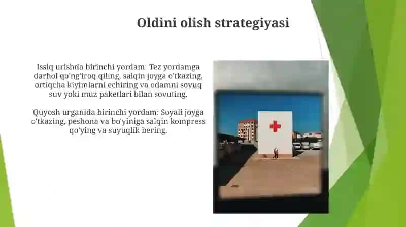 Hushdan ketish va oftob urganda koʻrsatiladigan birinchi yordam 4