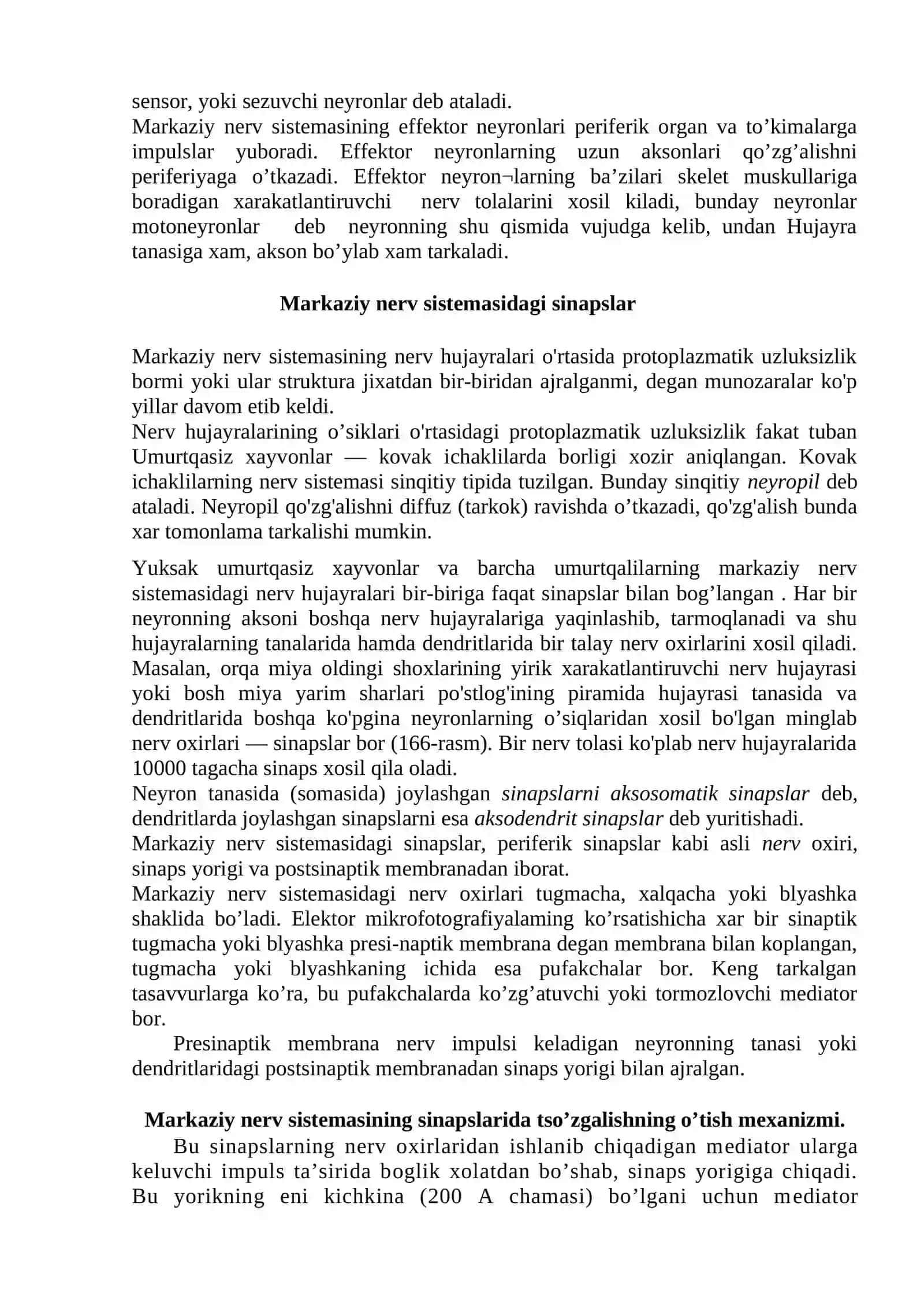 Neyronlarning tuzulishi va vazifasi 4