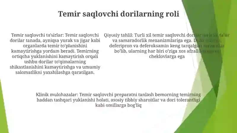Temir Saqlovchi Dorilarning Qiyosiy Tahlili 4