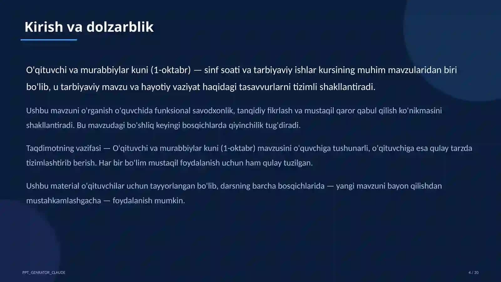 O'qituvchi va murabbiylar kuni (1-oktabr) 4
