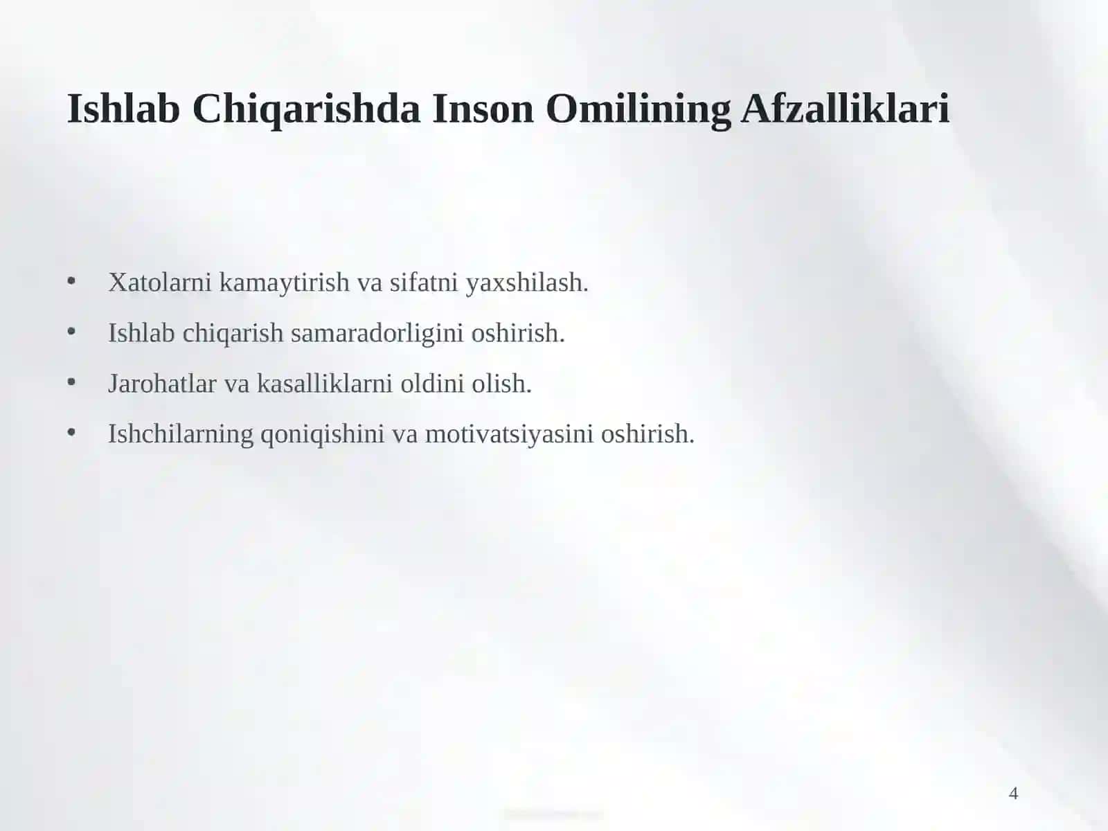 Ishlab Chiqarish Muhitida Inson Omilining Ahamiyati 4