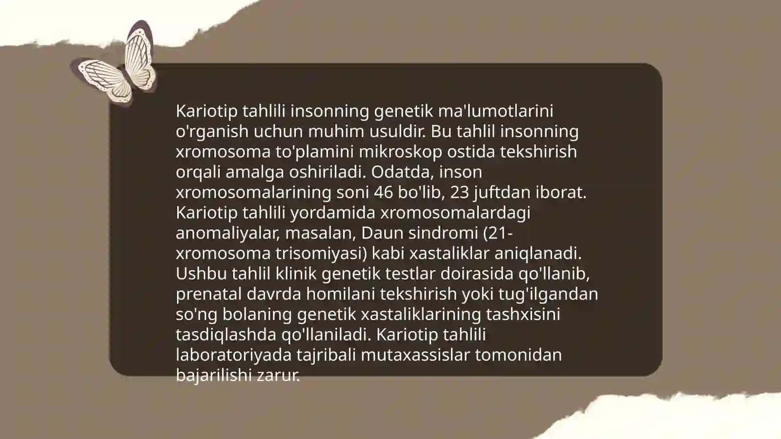 Odam genetikasini ôrganish usullari.Sitogenetik va populyatsion statistik usul 4