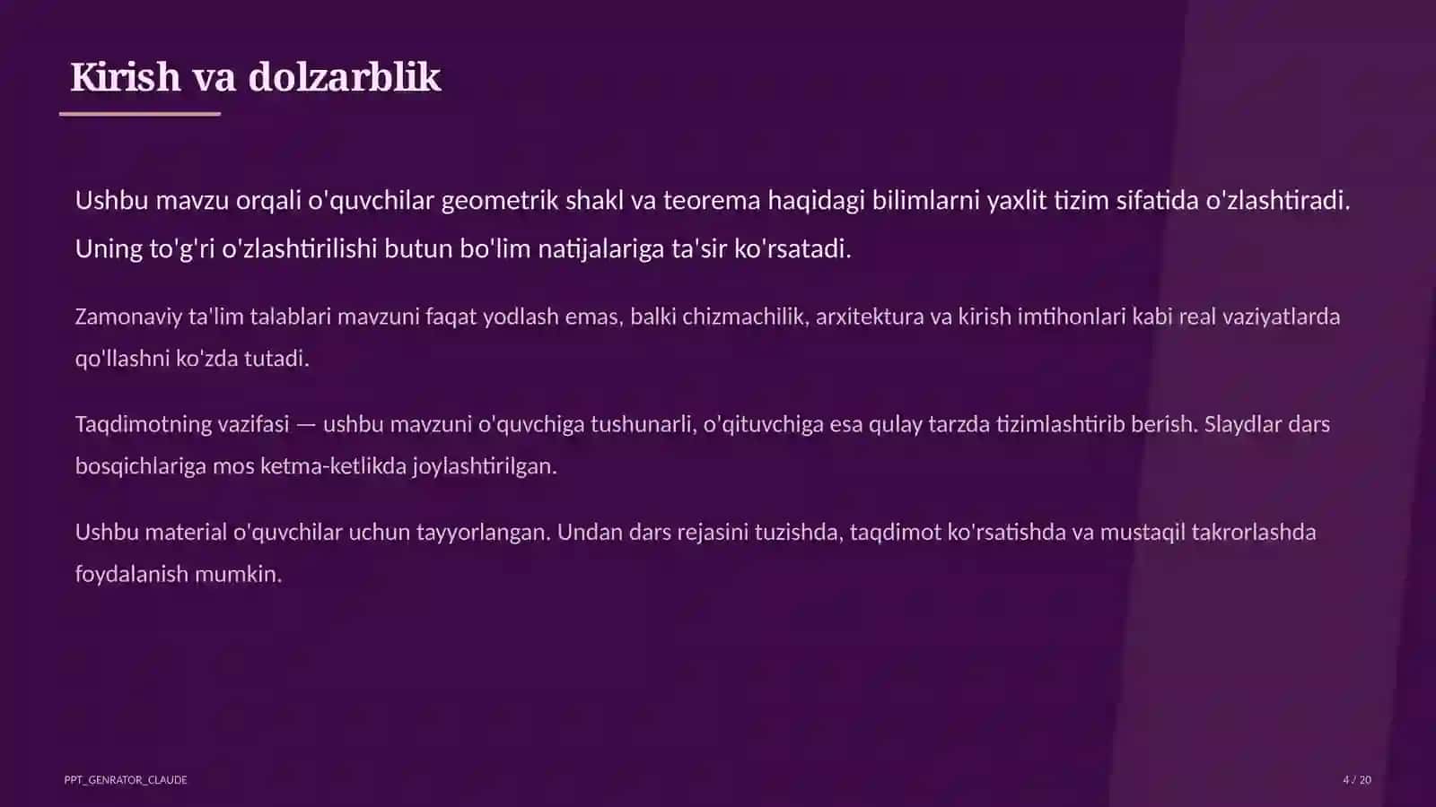 To'g'ri burchakli uchburchakda trigonometrik nisbatlar (8-sinf) 4