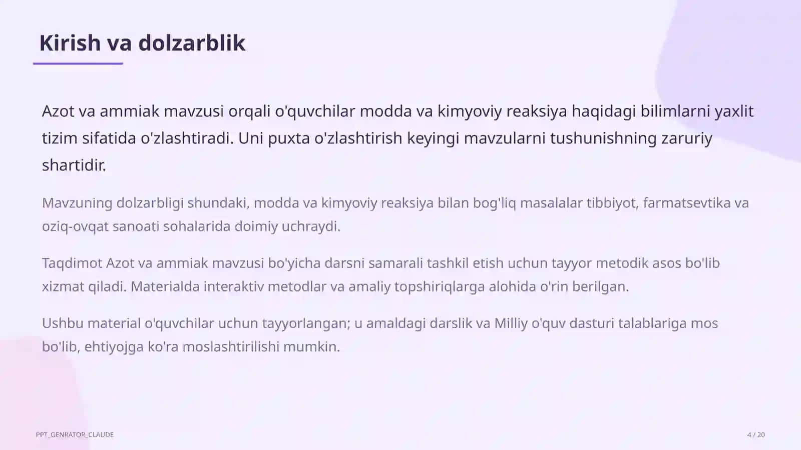 Azot va ammiak (9-sinf) 4