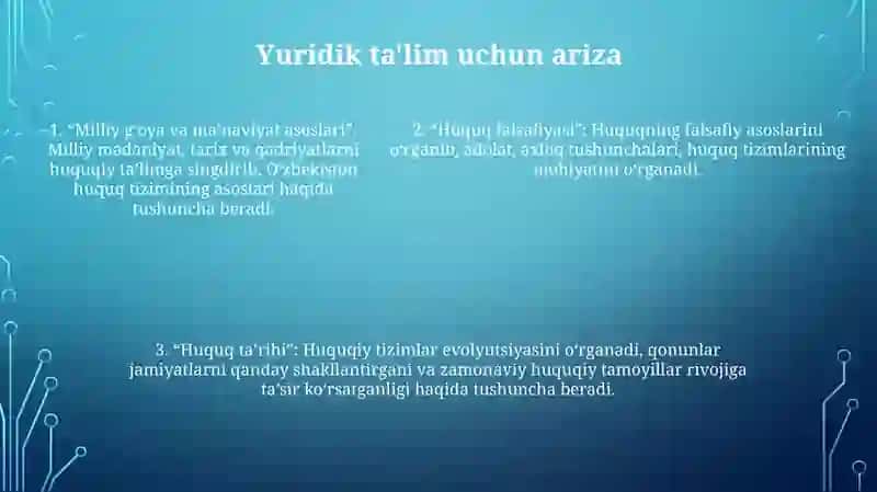 "Milliy G‘Oya, Ma’Naviyat Asoslari Va Huquq Ta’Limi" Bakalavriat Ta’Lim Yо‘Nalishida О‘Qitiladigan Milliy G‘Oya Va Ma’Naviyat Asoslari Turkumiga Kiruvchi Fanlar 4