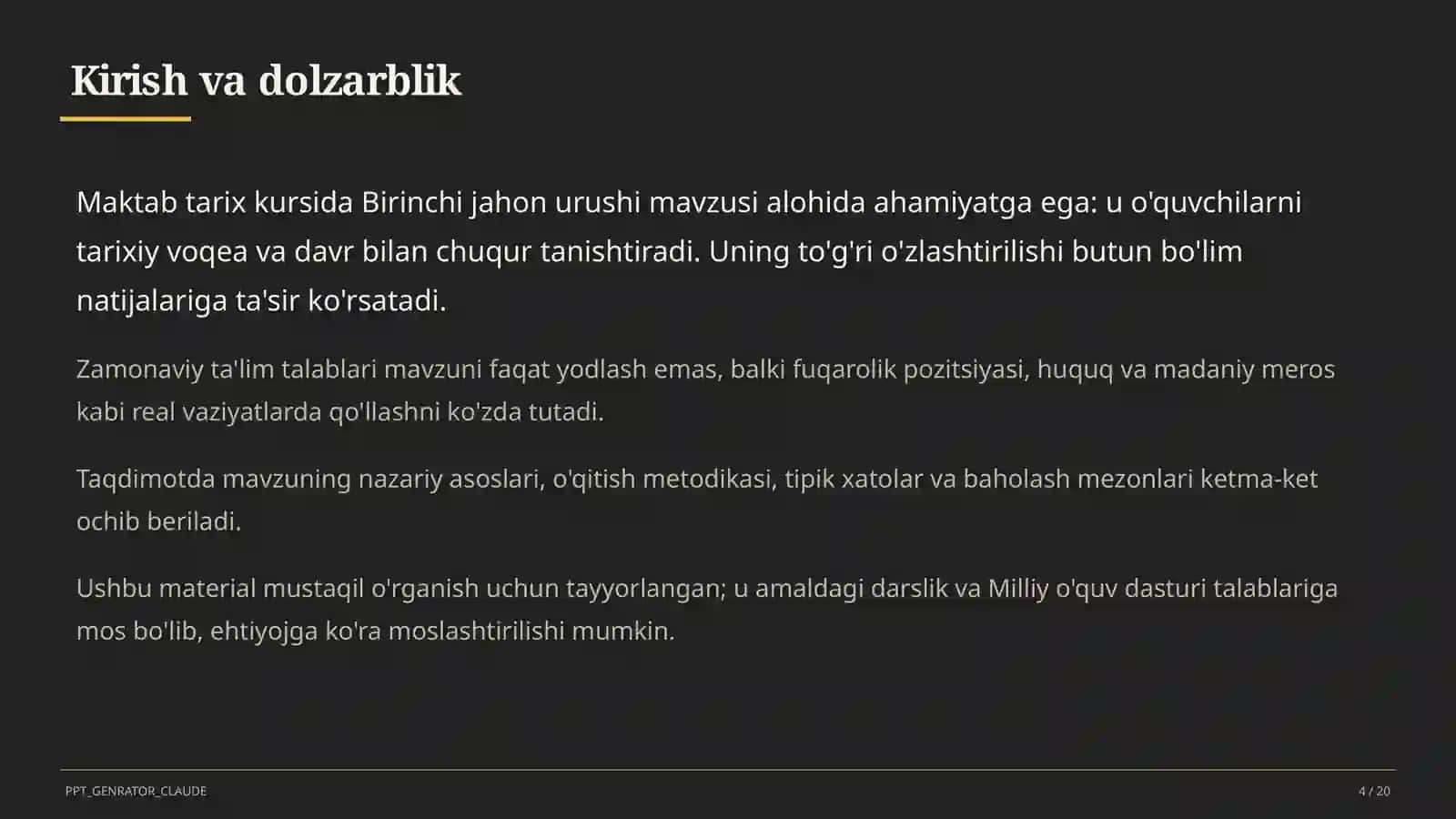 Birinchi jahon urushi (9-sinf) 4