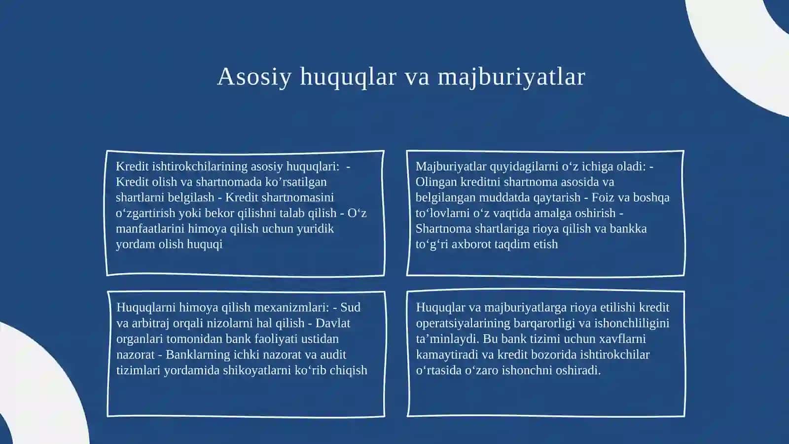 Kredit operatsiyalari ishtirokchilariga nisbatan qollaniladigan imtiyoz va jazolar 4