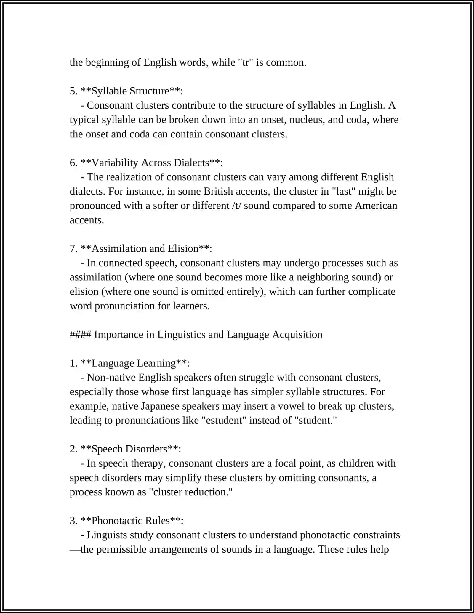 CONSONANT CLUSTERS 4