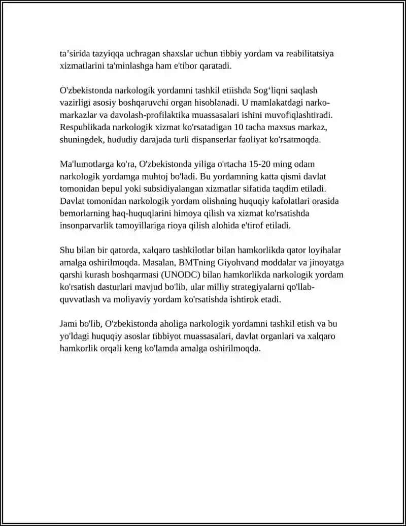 AHOLIGA NARKOLOGIK YORDAM TASHKIL QILISH 4