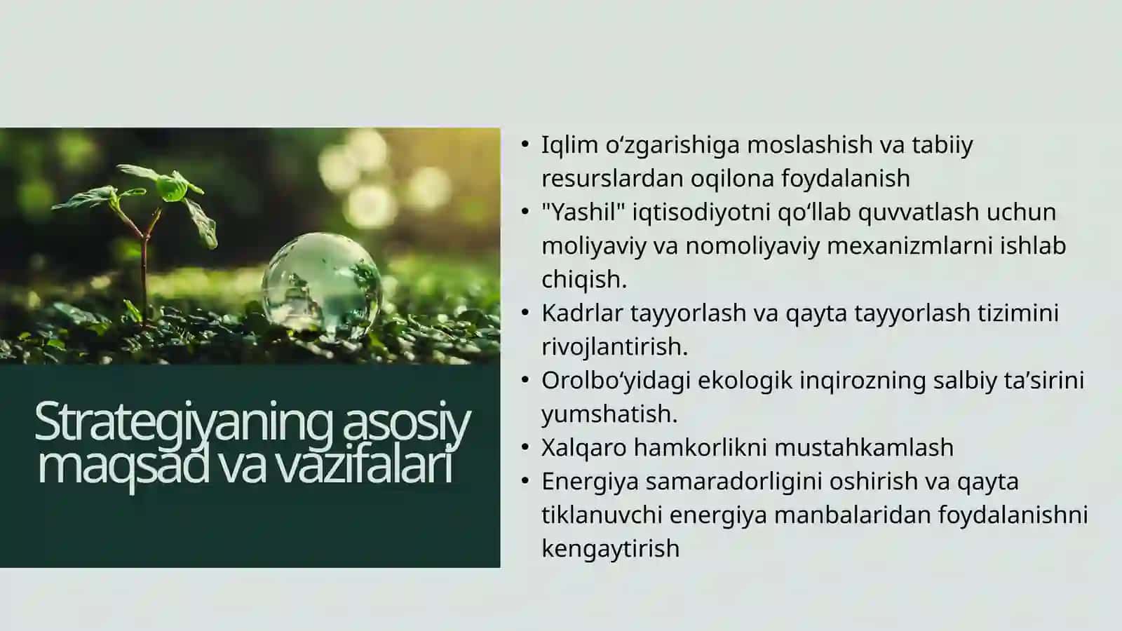 "Yashil Iqtisodiyot 2030" loyihasi 4