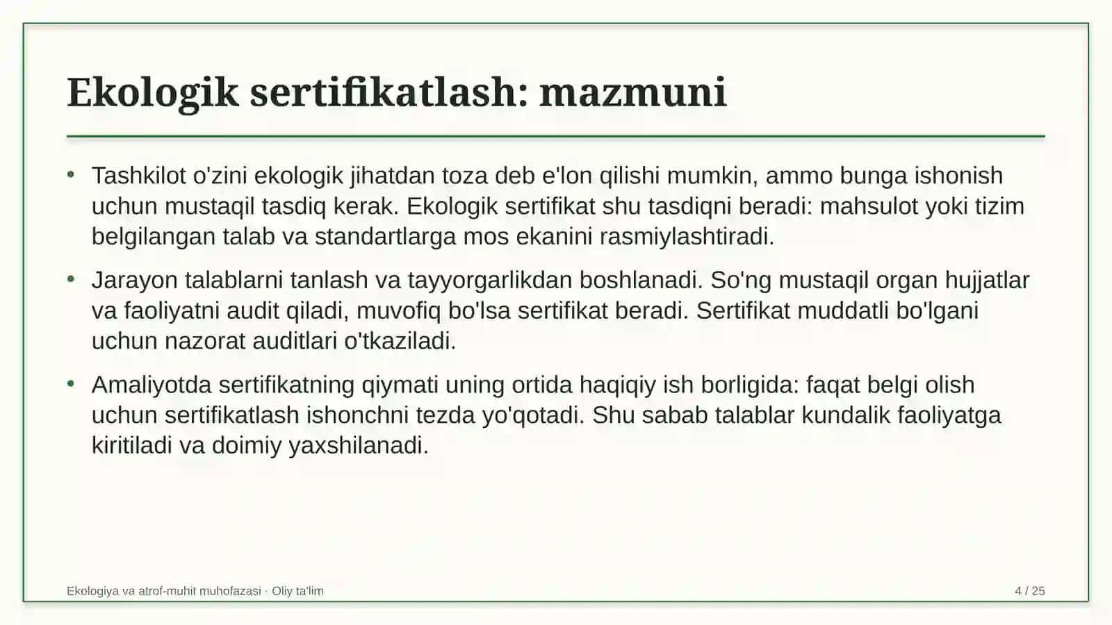 Xususiy klinikalarda ekologik sertifikatlash 4