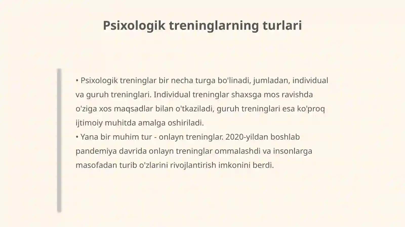 Psixologik treninglarning shaxs rivojlanishidagi ahamiyati 4